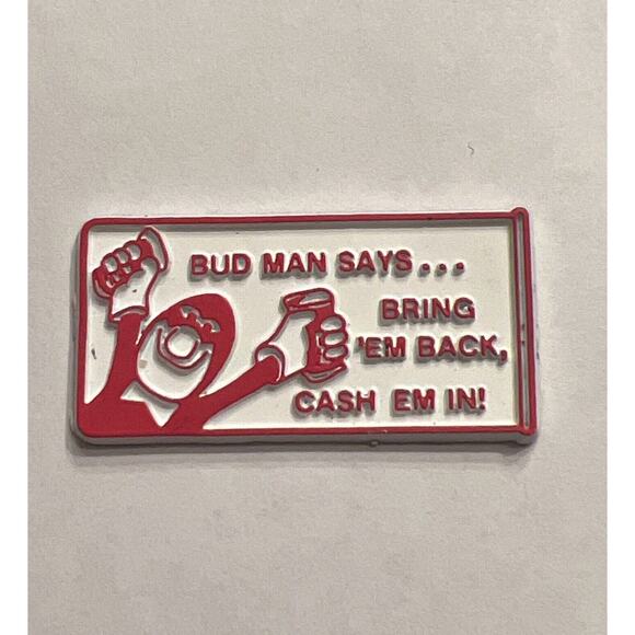 Vintage Lot Of 6 Budweiser Anheuser Busch Magnets Bud Man Recycle #1 - Picture 2 of 4